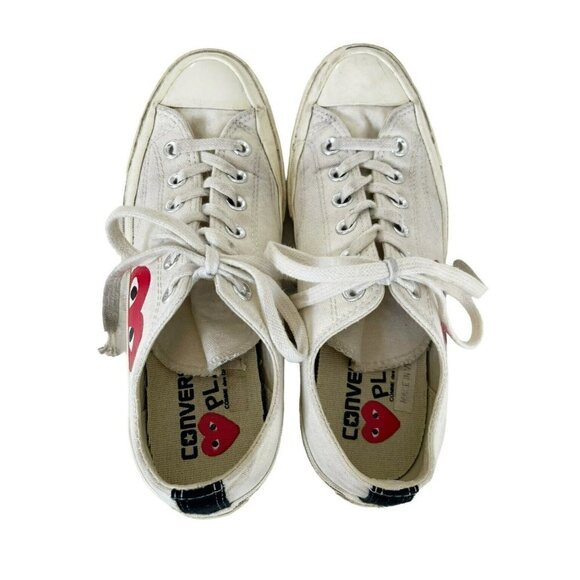 Converse X Comme de Garcons Play Off-White Half Heart Chuck 70 Lo Women's Sz 8 - Picture 3 of 10